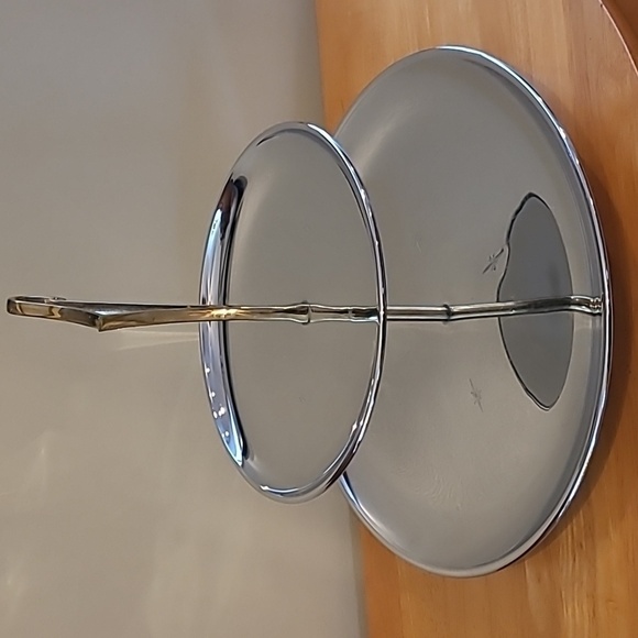 RIVIERIA Atomic MCM Two Tiered Chromeware Tidbit Petit Fours Serving Tray - Picture 6 of 16